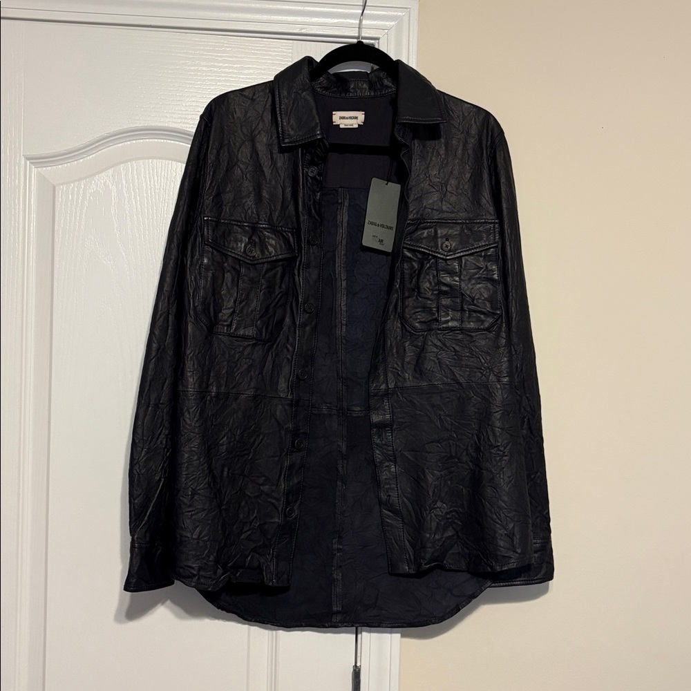 Zadig & Voltaire Taskah Crinkle leather shirt